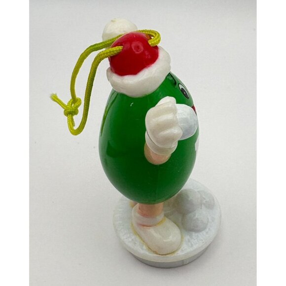 Green Peanut M&M's Christmas Tree Ornament Snowball Fight Tubhe Topper - Picture 5 of 8